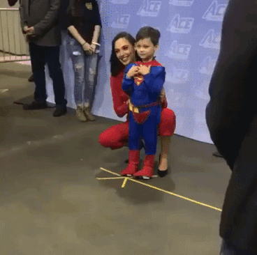 Wonder Women Tickles Supersman in funny gifs