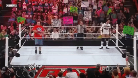 Fan throws back John Cenas tshirt