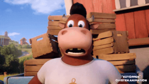 Shocked Cow GIF by Qvisten Animation