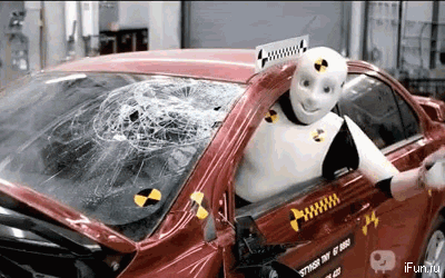 car robot crash wreck dummy