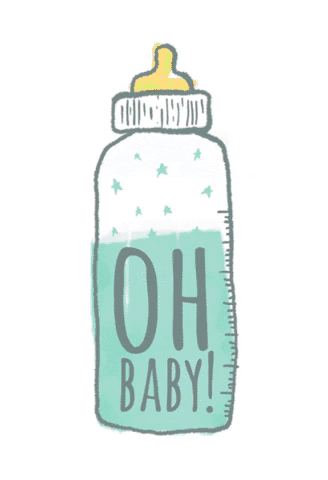 baby bottle illustration gif with oh baby on it 