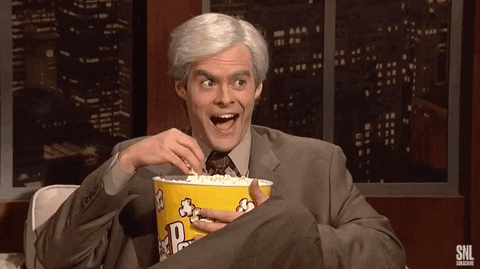 Bill Hader Popcorn GIF by Saturday Night Live - Find & Share on GIPHY