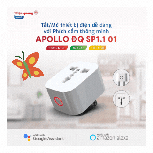 Phích cắm thông minh điện quang apollo đq sp1.1 01 wifi