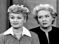 I love lucy gif lucy and ethel looking confused about small business marketing plans
