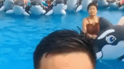 Public pool in china gif