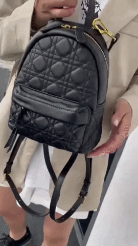 Mini backpack purse in quilted leather with convertible straps