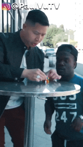 Reactions to magic trick in funny gifs