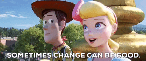 Toy Story character saying sometimes change is good
