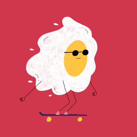 Skating Fried Egg GIF by carmelacaldart - Find & Share on GIPHY