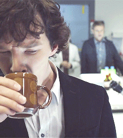 Image result for sherlock coffee gif