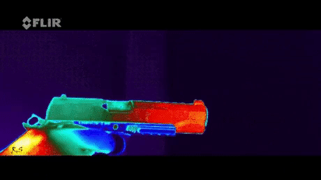Thermal image of gunshot in science gifs