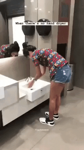 How to dry your hand in funny gifs