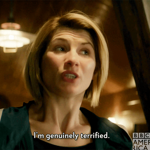 Scared Doctor Who GIF by BBC America - Find & Share on GIPHY
