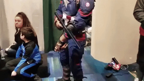 Captain America cosplay gif