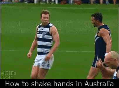 How to handshake in Australia in funny gifs