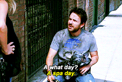 A what day? A Spa day. charlie kelly dee reynolds gif