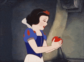 anime snow white eating poison apple gif
