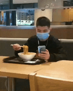 Not used to mask, funny GIFs 