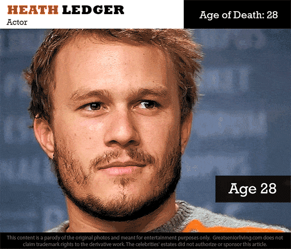 Photoshop Project Imagines What Late Celebrities Might Have Looked Like In Old Age - Heath Ledger