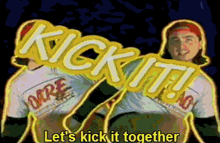 GIF van 90's jongen die "let's kick it together on the world wide web" uitroept