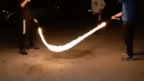 Fire rope skipping gif
