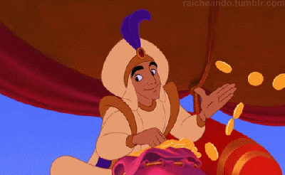 Aladin razdeljuje kovance