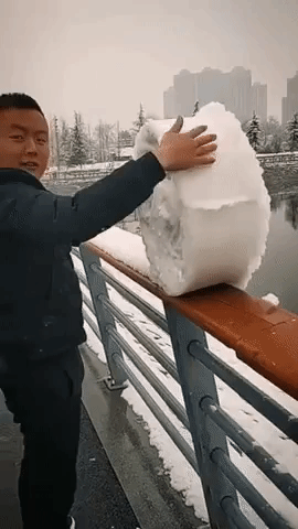 Fake snow in china in funny gifs