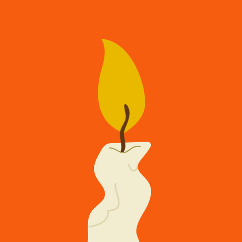 A gif of a candle flicking out. The words 'don't burn out' appear as the flame dies. 