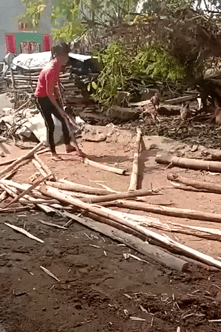 Chopping wood in funny gifs