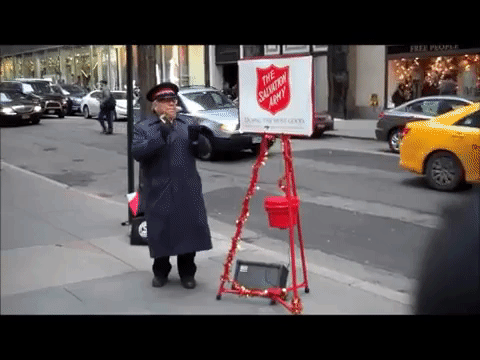 Image result for salvation army bell ringer gif