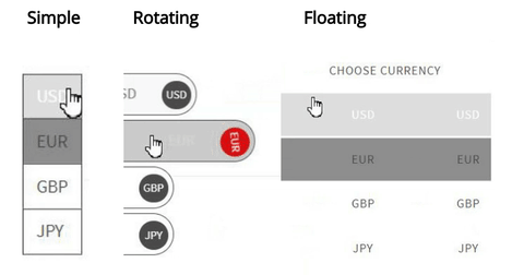 the appearance of your currency switcher