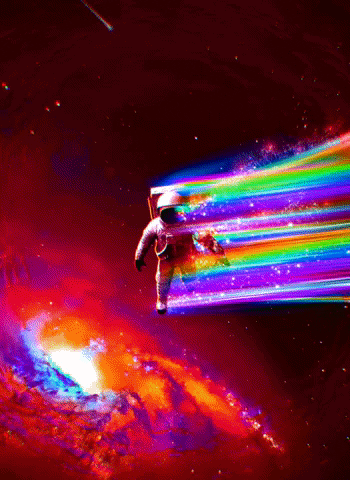 fotografía de un arcoíris en el espacio captado por un astronauta