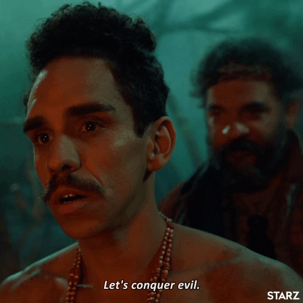 Pablo from Ash vs Evil Dead saying 'Lets conquer evil'.