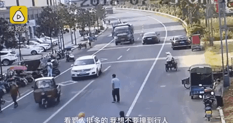 How to dodge a truck in funny gifs