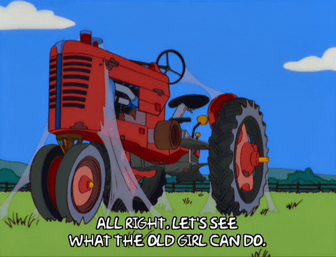 Homer Simpson Tractor GIF