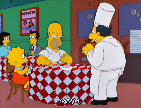 Homer tasting italian food gyph