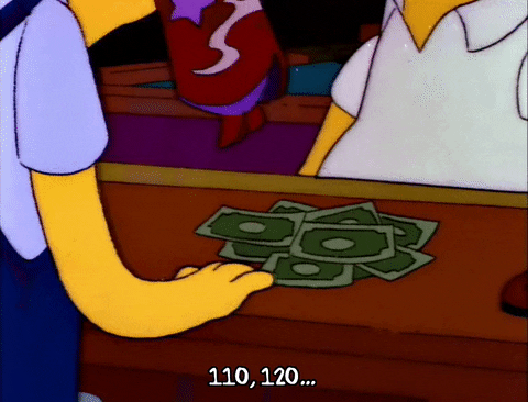 Moe sacando dinero para Homero