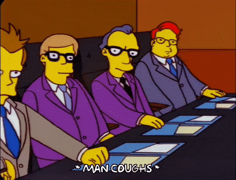 a board meeting scene from the Simpsons 