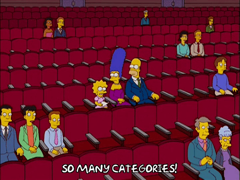 Lisa Simpson saying 'So many categories!'