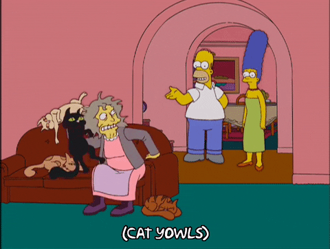 La vieille folle aux chats des Simpson