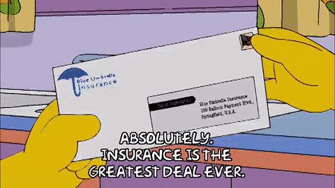 Homero Simpson feliz por contrataron seguro