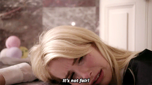 Gif of a woman crying and saying "It's not fair!"