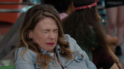 Scared Sutton Foster GIF by TV Land - Find & Share on GIPHY