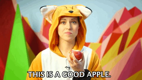 anime eating apple gif