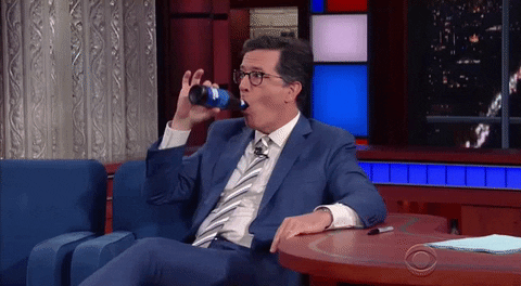 Stephen Colbert Drinking GIF by The Late Show With Stephen Colbert ...