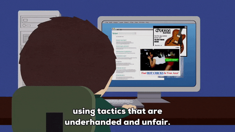 South park, browser adds popups