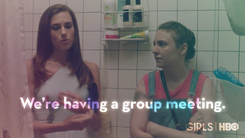 Having a group meeting GIF (Roommate problems)