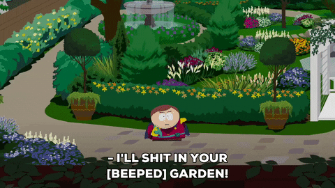 southparkgifs eric cartman angry mad garden