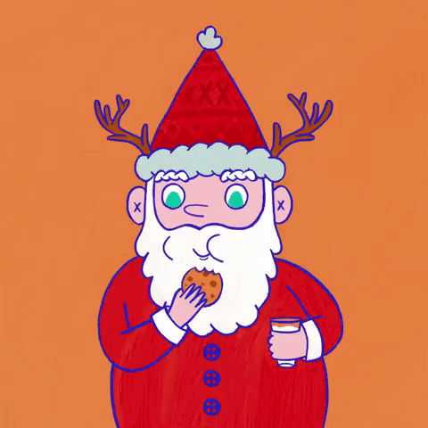 Santa eating a mince pie