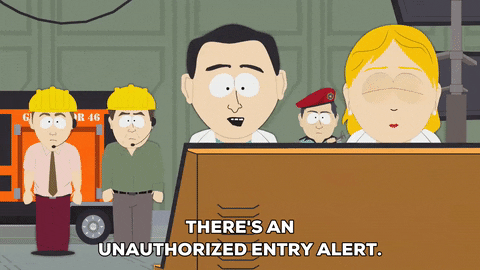 There's an unauthorized entry alert.